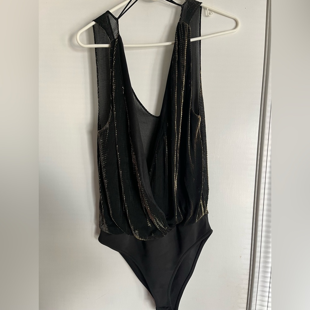 Pull&Bear Black and Gold Bodysuit